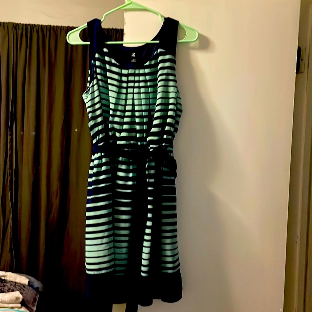 Navy and mint dress